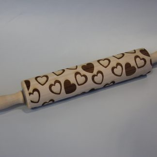 Laser Engraved Rolling Pin - Hearts