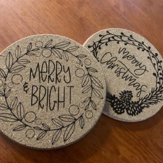 Cork Trivets - Merry and Bright