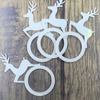 four reindeer pattern napkin ring holders