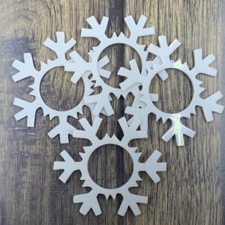 four snowflake pattern napkin ring holders