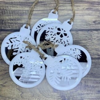 Laser cut Mirrored Snowflake Ornaments Layered