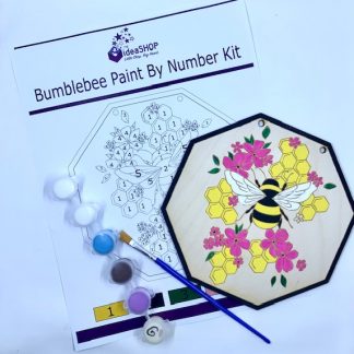 Laser engrave wood frame with bumblebee, with paint and instructions