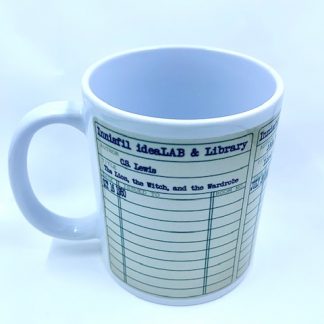 Vintage library card sublimated on to a mug.