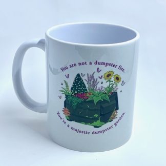 Sublimation mug with Garden dumpster fire image