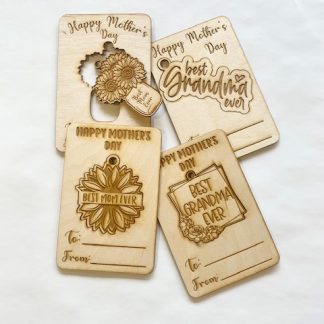 Laser Cut 3D Wooden Mother's Day Cards (Set of 4)