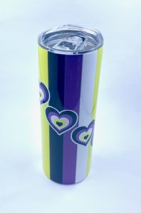 Sublimation Tumbler is non binary design  printed on it. 