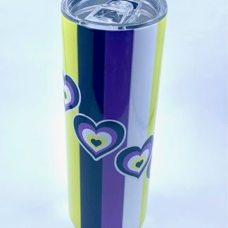 Sublimation Tumbler is non binary design printed on it.