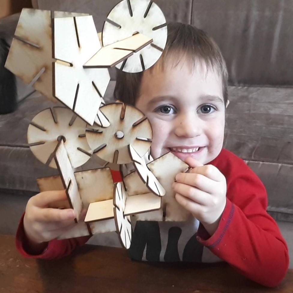 Child with Building Shapes